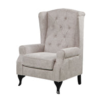 Mellowly Wing Back Chair Sofa Chesterfield Armchair Fabric Uplholstered Beige