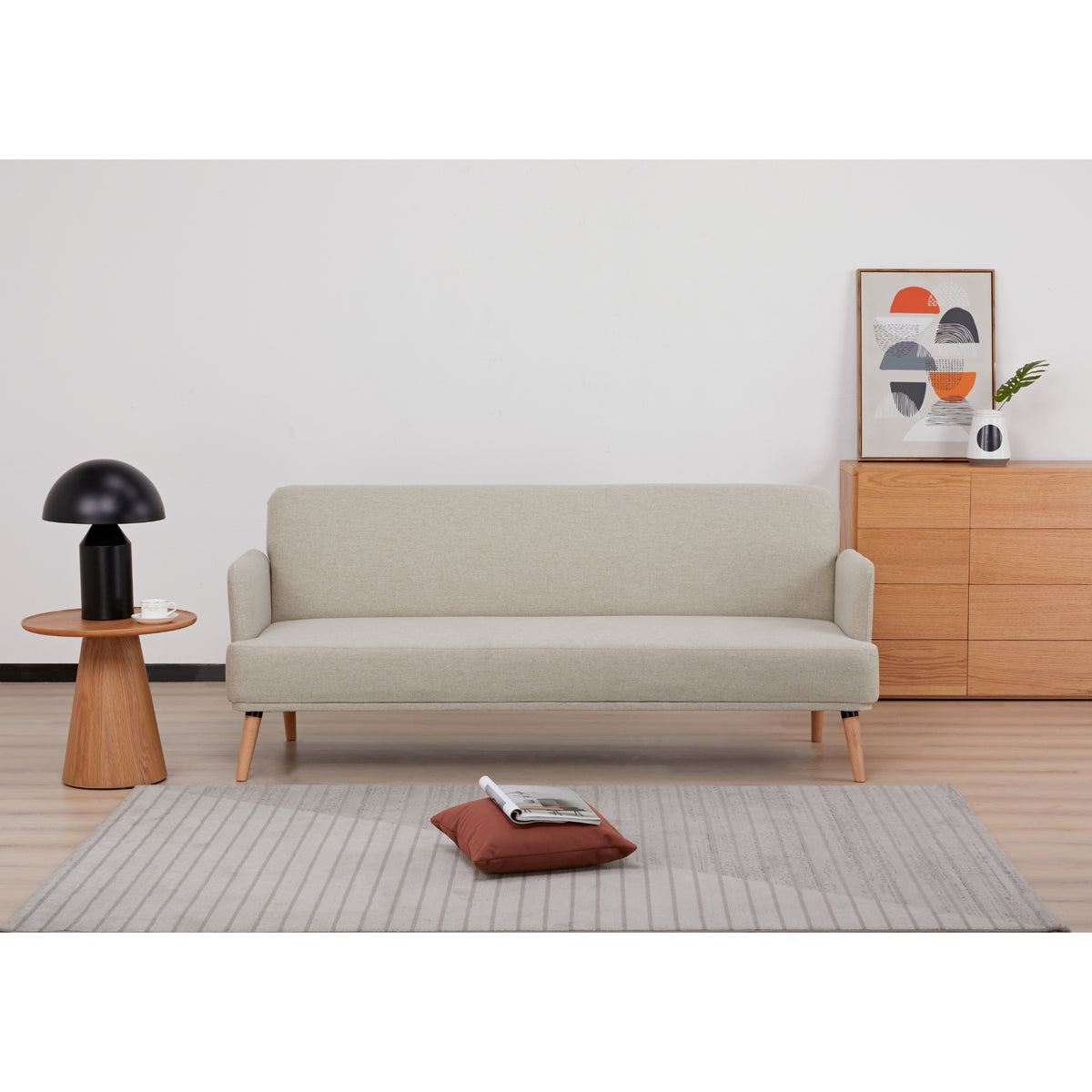 Merlin 3 Seater Sofa Bed Beige 