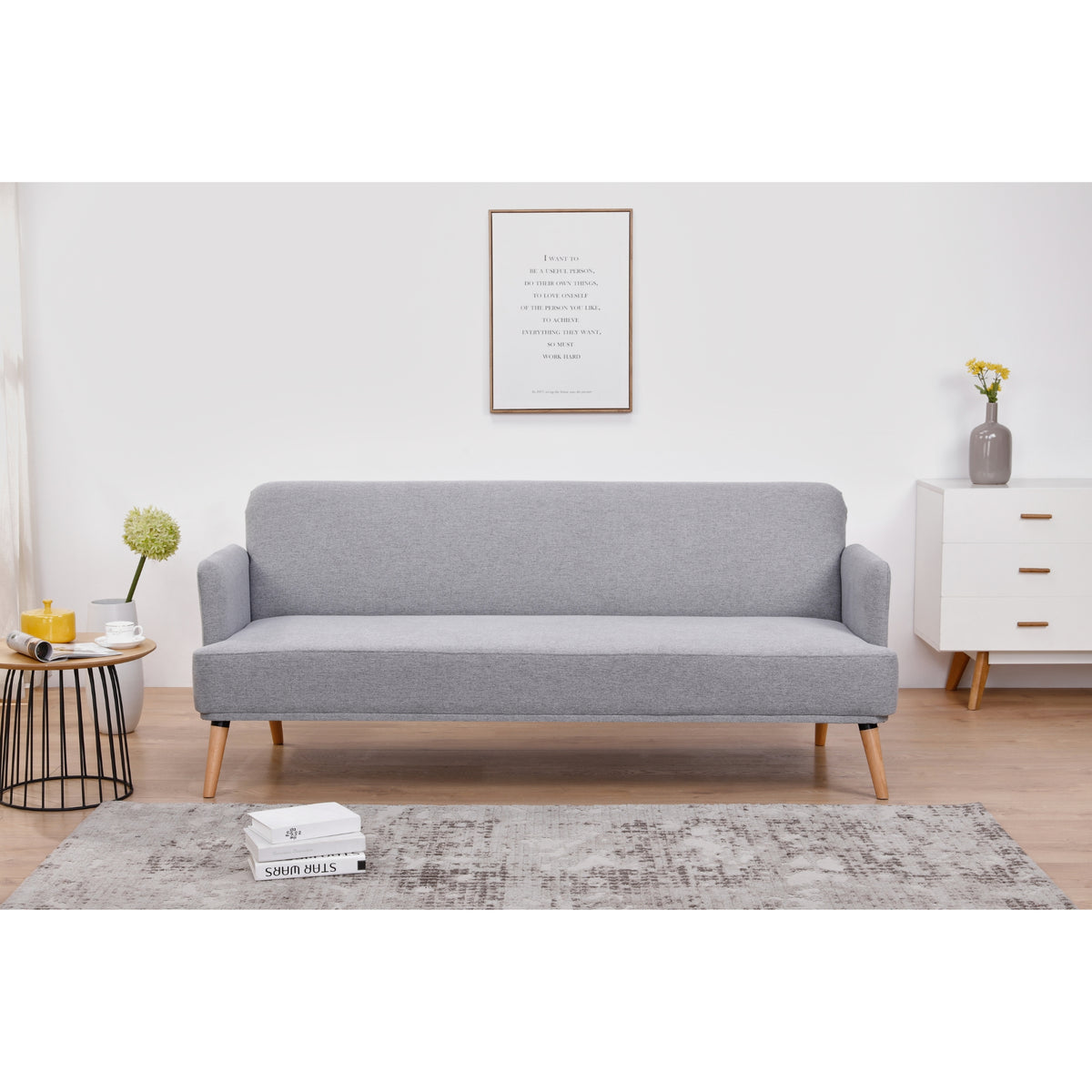 Merlin 3 Seater Sofa Bed Grey 