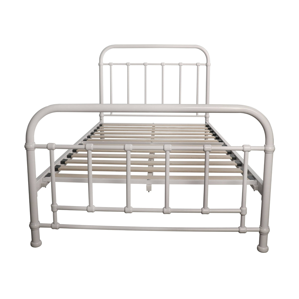Metallica Metal Bed Frame Single White