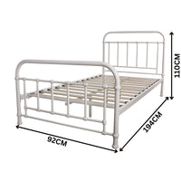 Metallica Metal Bed Frame Single White