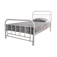 Metallica Metal Bed Frame Single White