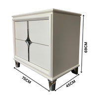 Milano 2 Drawer Bedside Table