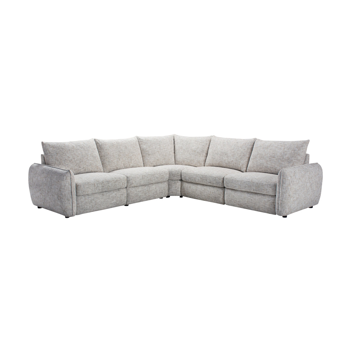 Milano 4 Seater Corner Fabric Sofa Electric Recliner Lounge Beige