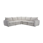 Milano 4 Seater Corner Fabric Sofa Electric Recliner Lounge Beige