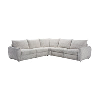 Milano 4 Seater Corner Fabric Sofa Electric Recliner Lounge Beige
