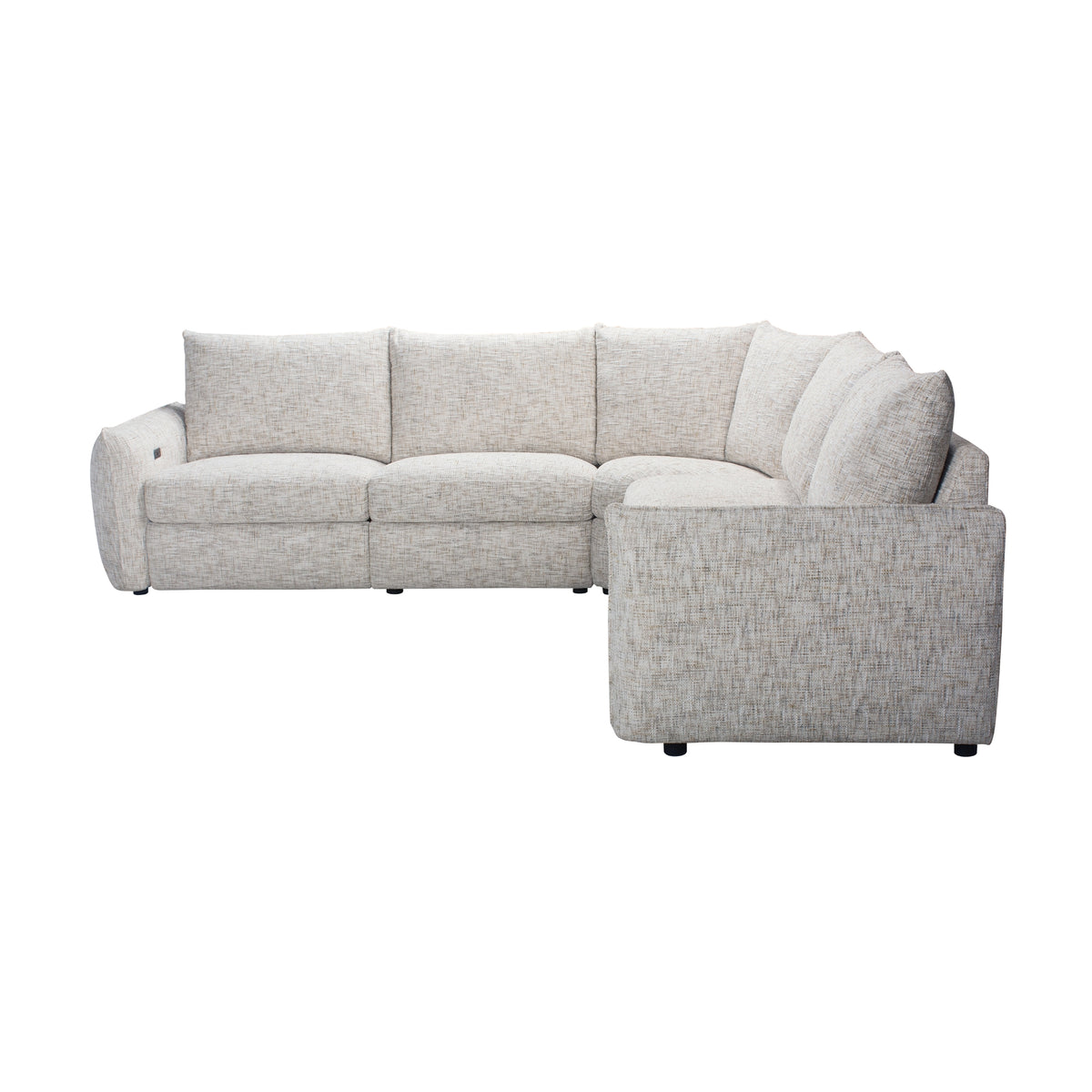 Milano 4 Seater Corner Fabric Sofa Electric Recliner Lounge Beige