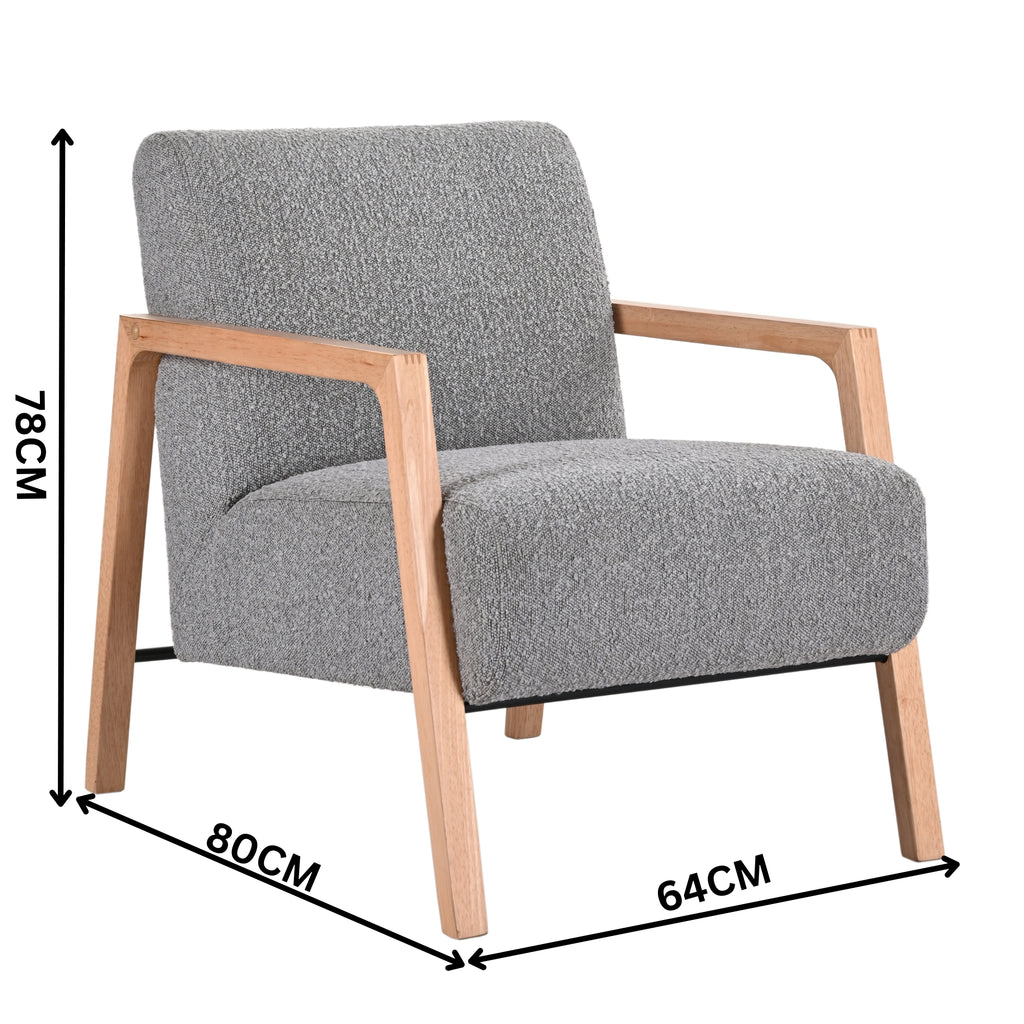 Milano Fabric Armchair Grey
