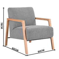 Milano Fabric Armchair Grey