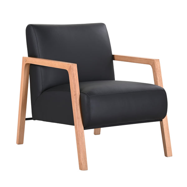 Milano Leather Armchair Black