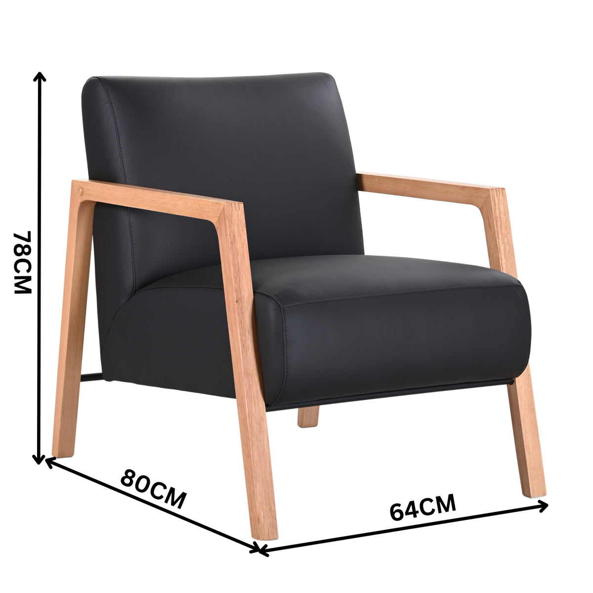Milano Leather Armchair Black