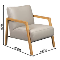 Milano Leather Armchair Wheat Grey