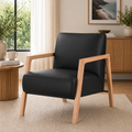 Milano Leather Armchair Black
