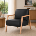 Milano Leather Armchair Black