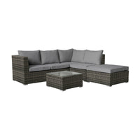 Miles 4 Seater Outdoor Wicker Coffee Table Lounge Set Setting Grey