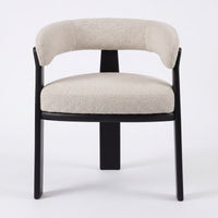 Miles Dining Chair Beige Fabric Seat Frame Black