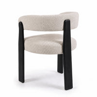 Miles Dining Chair Beige Fabric Seat Frame Black