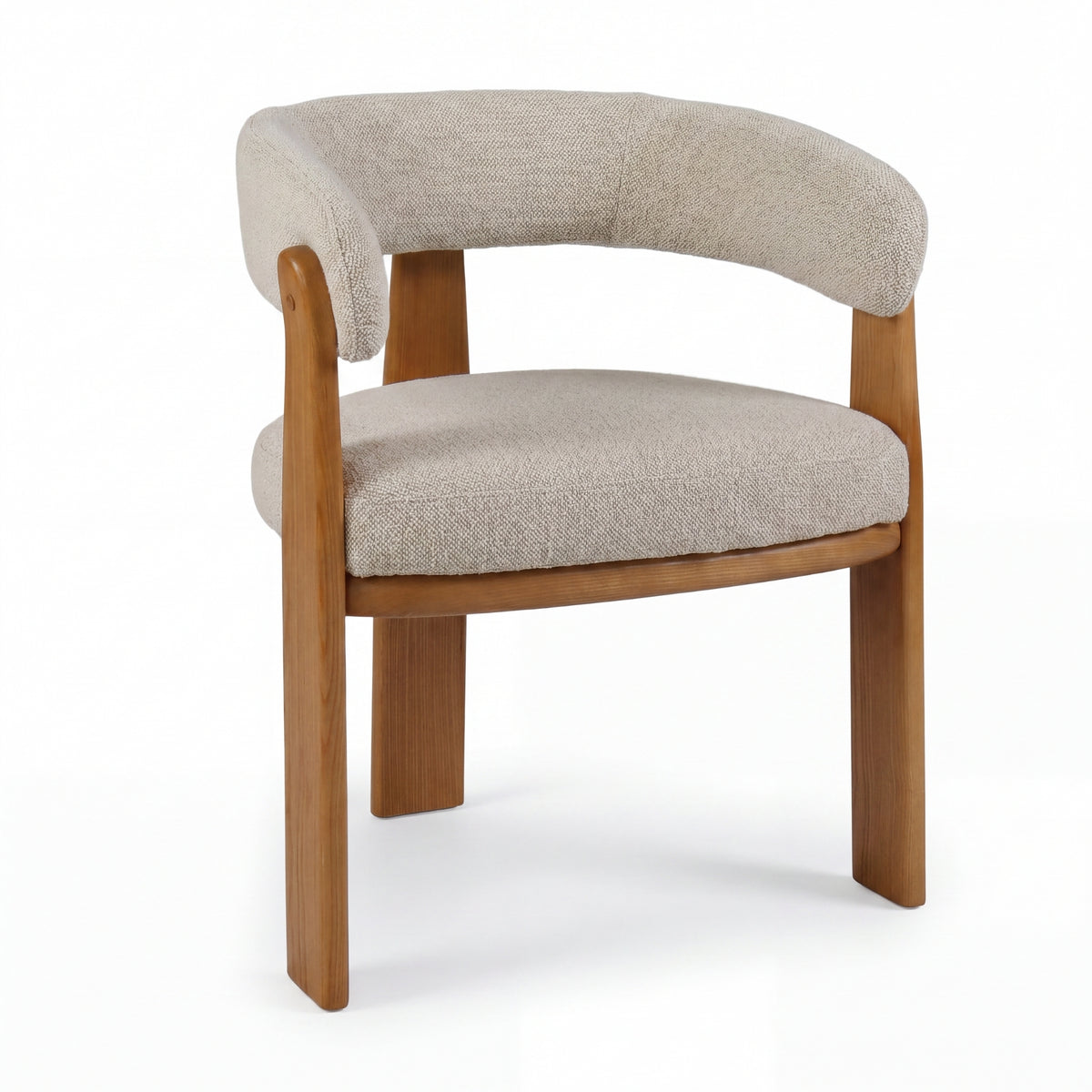 Miles Dining Chair Beige Fabric Seat Frame Natural