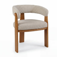 Miles Dining Chair Beige Fabric Seat Frame Natural