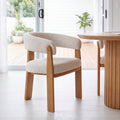 Miles Dining Chair Beige Fabric Seat Frame Natural