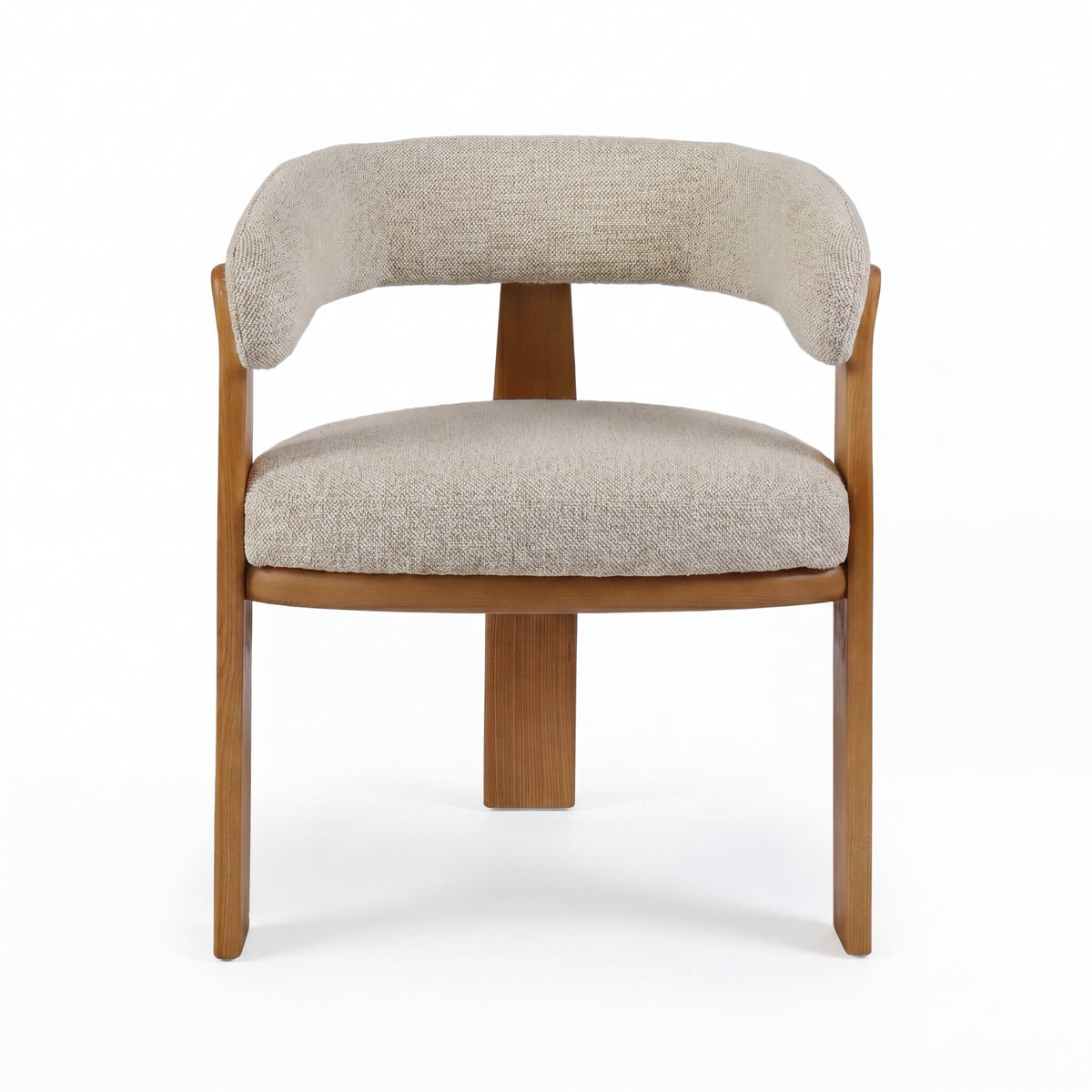 Miles Dining Chair Beige Fabric Seat Frame Natural