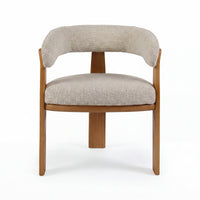 Miles Dining Chair Beige Fabric Seat Frame Natural