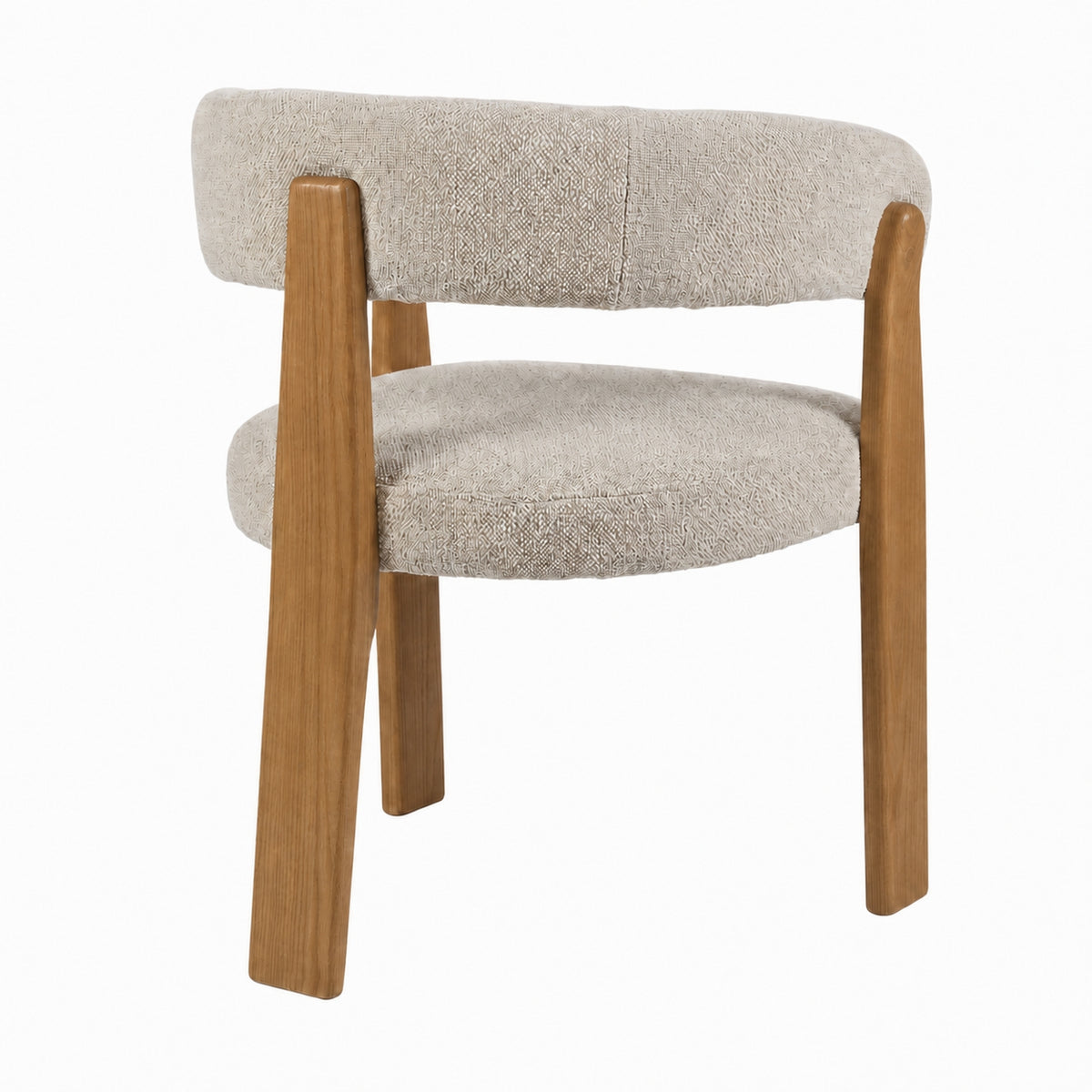 Miles Dining Chair Beige Fabric Seat Frame Natural