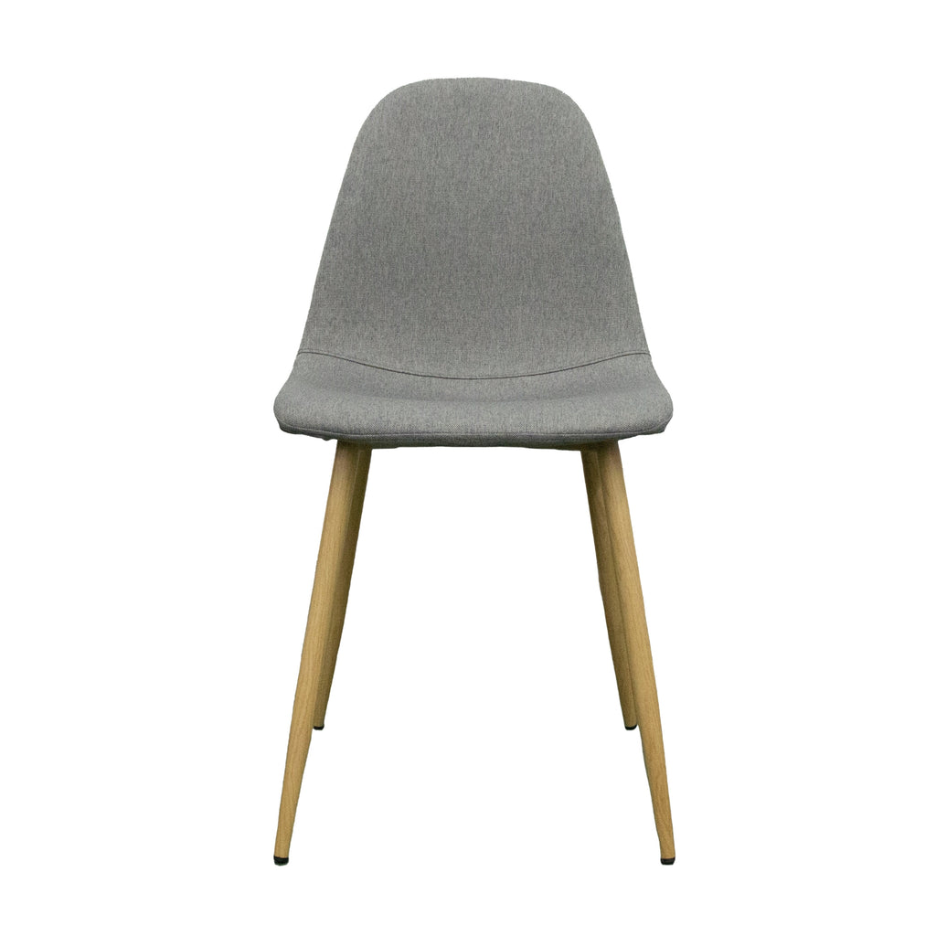 Milford 4pcs Set Dining Chair Premium Fabric Upholstery Light Grey