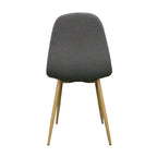 Milford 4pcs Set Dining Chair Premium Fabric Upholstery Light Grey