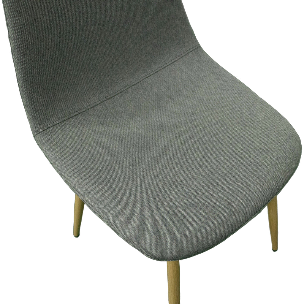 Milford 4pcs Set Dining Chair Premium Fabric Upholstery Light Grey