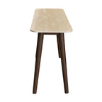 Milo 120cm Console Table Sintered Stone Travertine Top Walnut