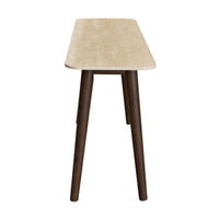 Milo 120cm Console Table Sintered Stone Travertine Top Walnut