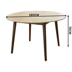 Milo 120cm Round Dining Table Sintered Stone Travertine Top Walnut