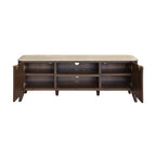 Milo 160cm ETU Entertainment TV Unit Sintered Stone Travertine Top Walnut