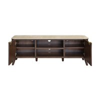 Milo 160cm ETU Entertainment TV Unit Sintered Stone Travertine Top Walnut