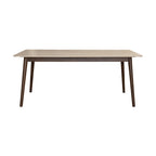 Milo 180cm Dining Table Sintered Stone Travertine Top Walnut
