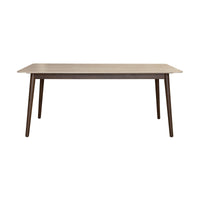 Milo 180cm Dining Table Sintered Stone Travertine Top Walnut