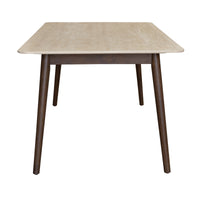 Milo 180cm Dining Table Sintered Stone Travertine Top Walnut