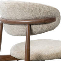 Milo 2pc Set Dining Chair Fabric Seat Beige Walnut