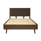 Milo Queen Bed Solid Hardwood Frame Walnut