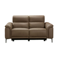 Mondrich 2 Seater Leather Electirc Recliner Sofa Lounge USB Charging Port Brown