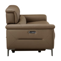 Mondrich 2 Seater Leather Electirc Recliner Sofa Lounge USB Charging Port Brown
