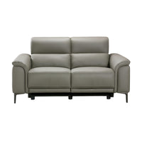 Mondrich 2 Seater Leather Electirc Recliner Sofa Lounge USB Charging Port Grey