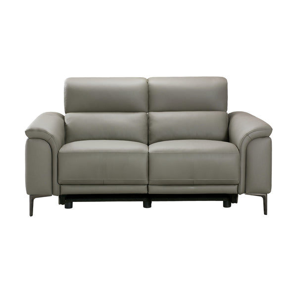 Mondrich 2 Seater Leather Electirc Recliner Sofa Lounge USB Charging Port Grey