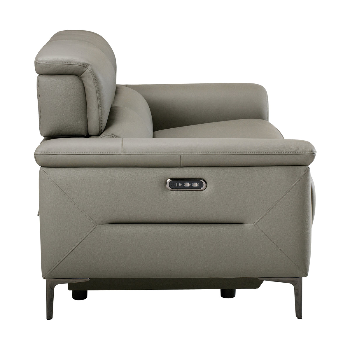 Mondrich 2 Seater Leather Electirc Recliner Sofa Lounge USB Charging Port Grey