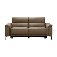 Mondrich 3 Seater Leather Electirc Recliner Sofa Lounge USB Charging Port Brown