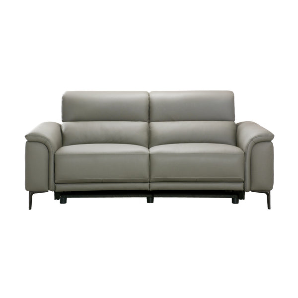 Mondrich 3 Seater Leather Electirc Recliner Sofa Lounge USB Charging Port Grey