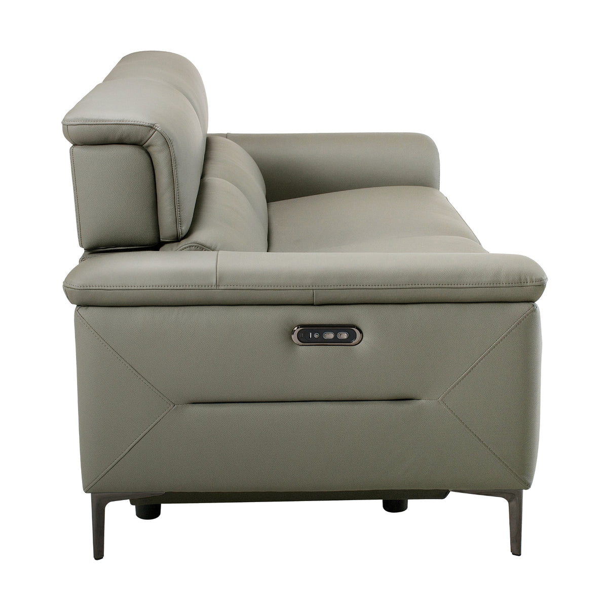 Mondrich 3 Seater Leather Electirc Recliner Sofa Lounge USB Charging Port Grey