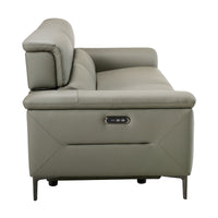 Mondrich 3 Seater Leather Electirc Recliner Sofa Lounge USB Charging Port Grey