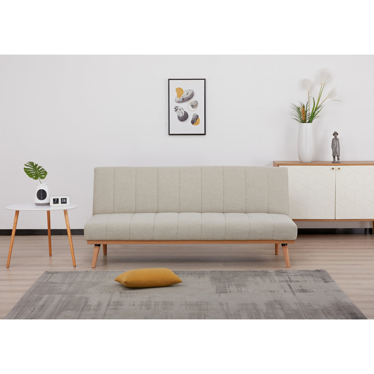 Monroe 3 Seater Sofa Bed Beige 